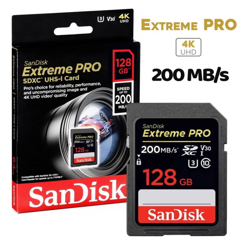 SanDisk Tarjeta SD Extreme PRO SDXC UHS-I de 128 GB a super precio!